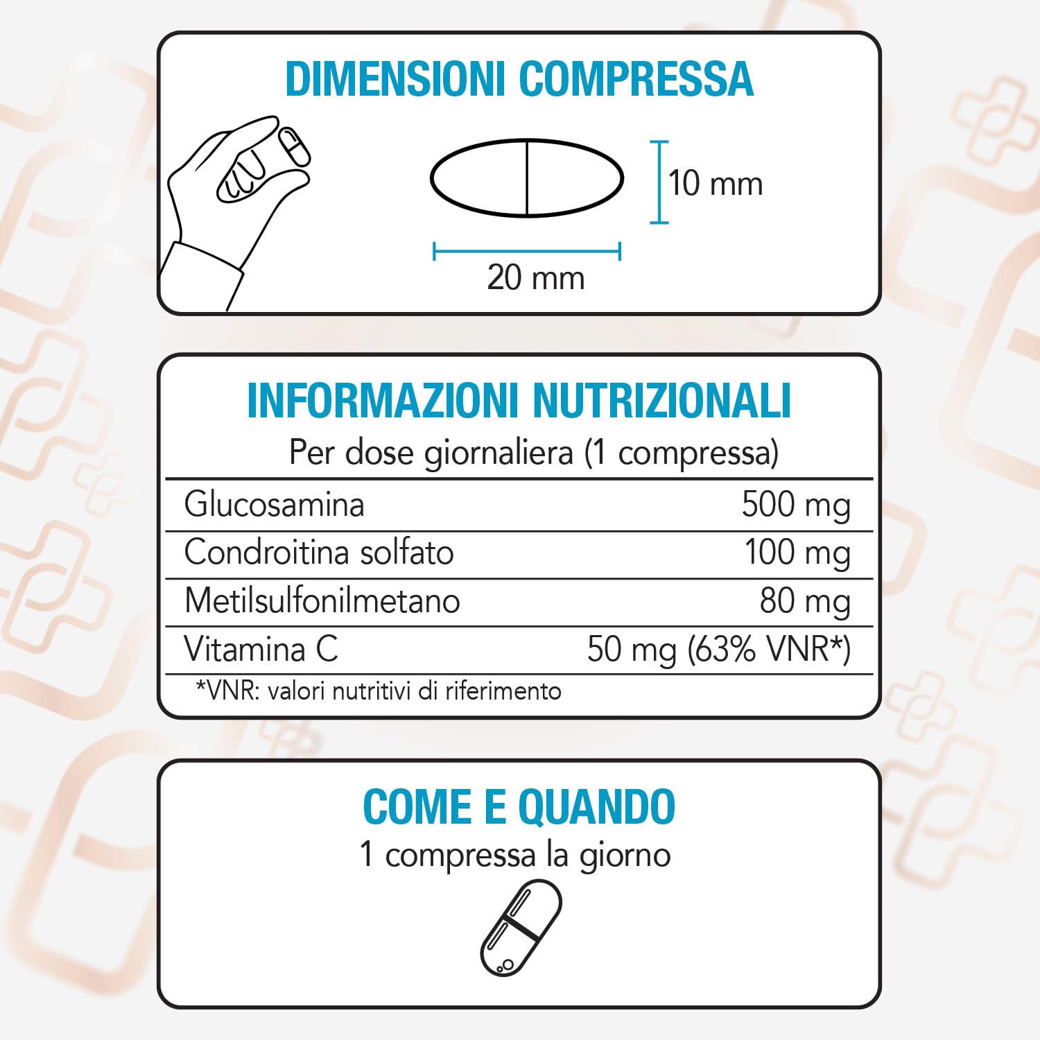 Glucosamina Condroitina Msm 730mg per Compressa PiùLife, Integratore Articolazioni e Cartilagine ginocchio, Complex Condroitina Glucosamina Alto Dosaggio con Vitamina C per il Collagene
