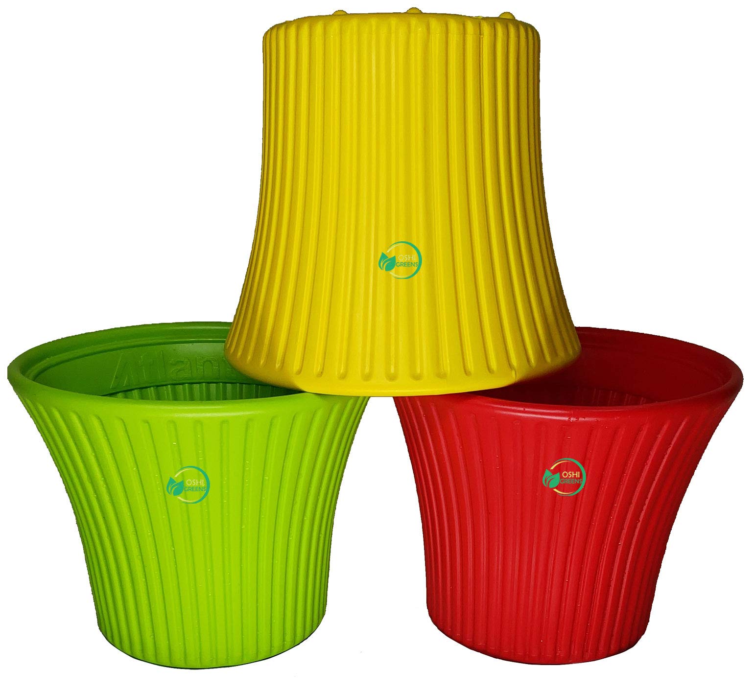 OSHIGREENS Round Plastic Flower Pot 10" Diameter Pack of 3 Indoor Garden use (B0879H55SH) Amazon Price History, Amazon Price Tracker