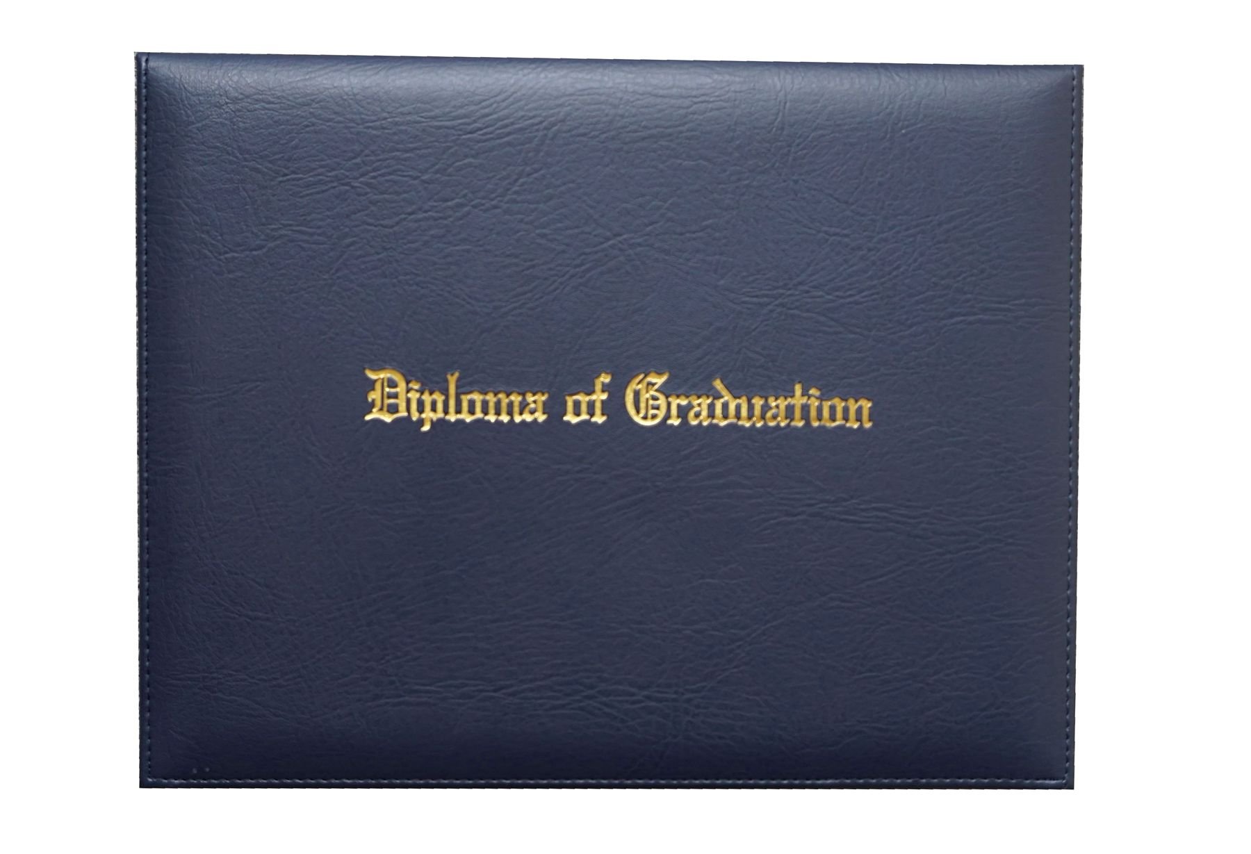 Certificate Cover Imprinted "Diploma of Graduation" Faux-Leather Diploma Holder 8.5" x 11" Grad Days(Navy)