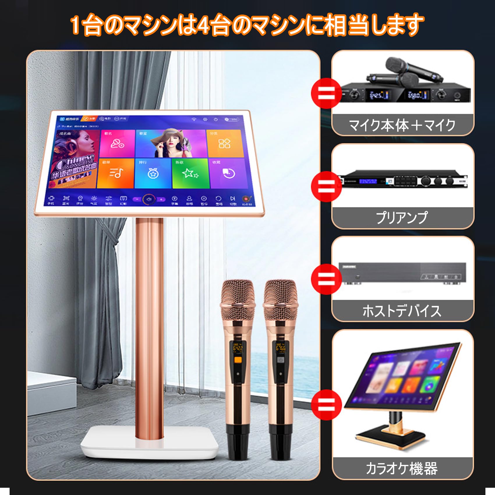 Amazon.co.jp: カラオケマシン オールインワンカラオケプレーヤー 27