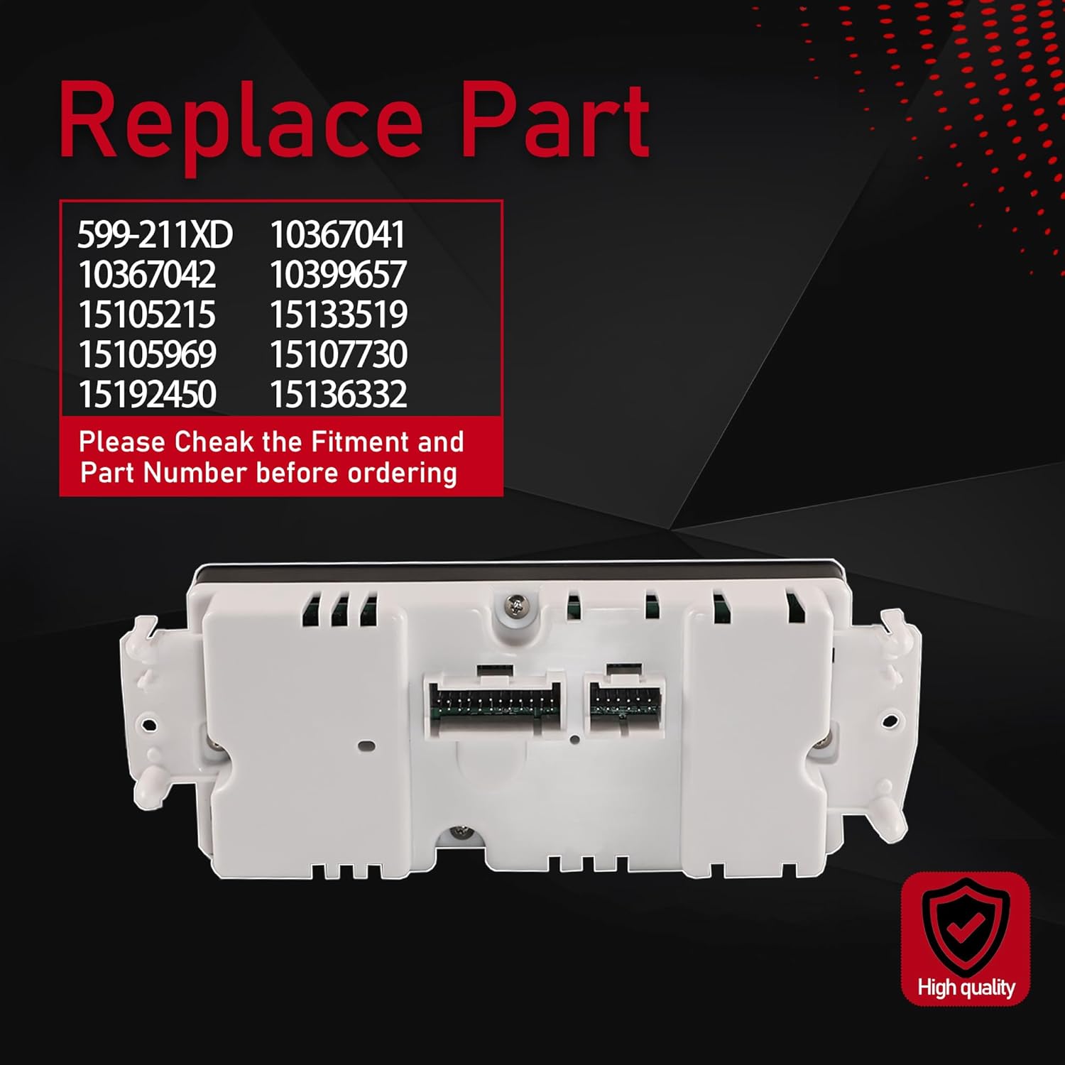 AC Heater Climate Control Switch Module Panel Compatible with 2002–2007 Chevy Tahoe Silverado Envoy Sierra Yukon Sierra Cadillac Escalade Rainier Bravada H2 Replaces 599-211XD 10367041