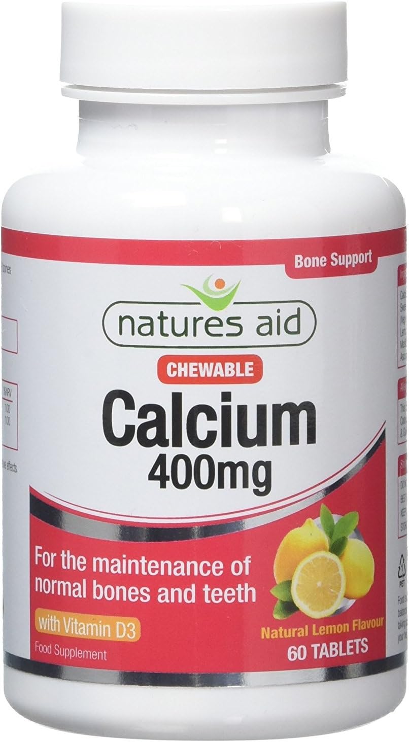 Natures Aid Calcium Chewable 400Mg, 60 Tablets
