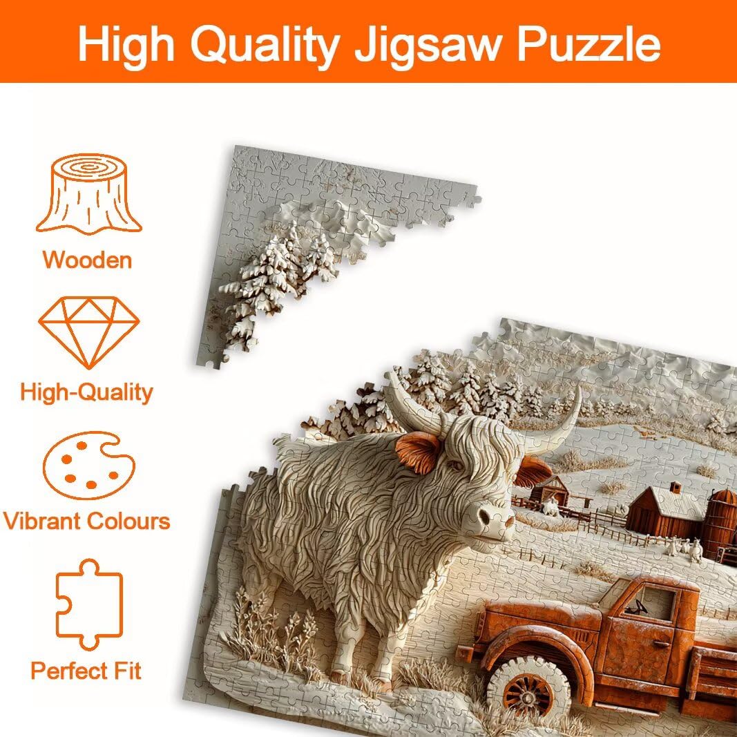 Puzzle Highland Cow, Puzzle 5000 Piezas, Rompecabezas, Regalo Mujer -8214