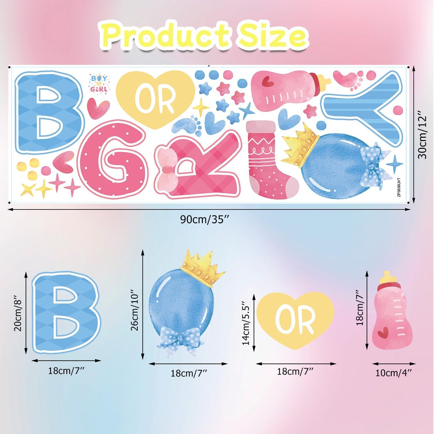 TOARTi Boy or Girl Gender Reveal Decal Baby Shower Wall Stickers Gender Reveal Party Decoration Girl or Boy Wall Decal for Balloon Arch Backdrop Pregnancy Party Supplies - Image 4