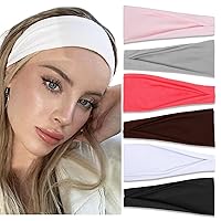 Vista 7 de TERSE Diademas para mujer, 4 pulgadas de ancho, bandas antideslizantes para el cabello, bandas elásticas para el sudor, accesorios para el cabello