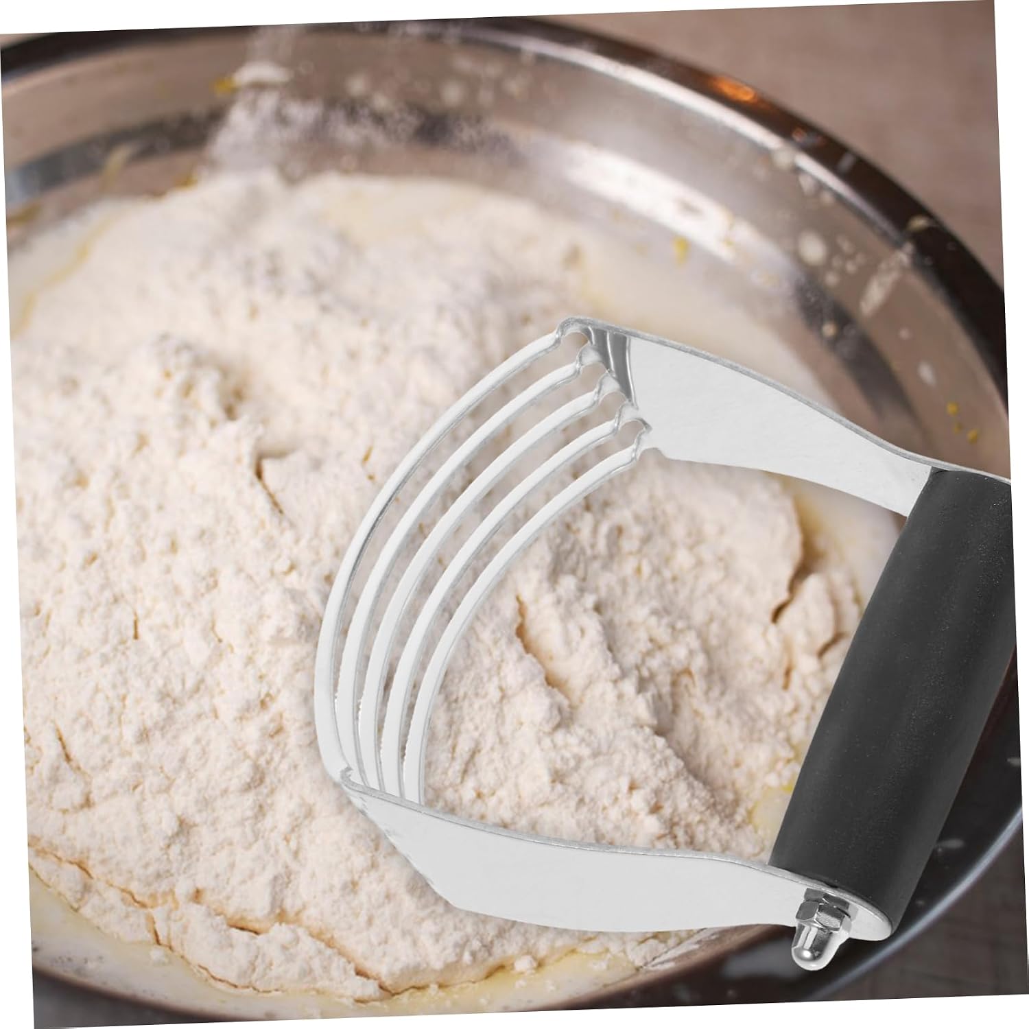 Stainless Steel Dough Blender Pastry Cutter Tool with Built in Scraper