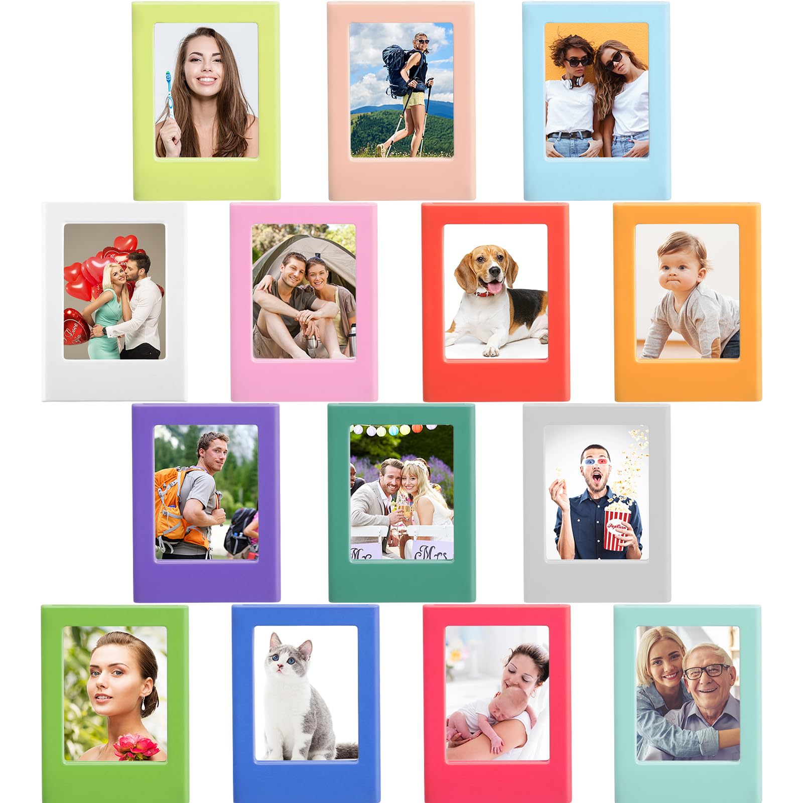 Cadres photo magnétiques 7,6 cm mini lot de 14 plastique Epakh