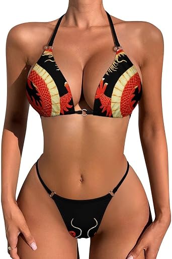 Two Piece Bathing Suit Sexy Halter Triangle Bikini Sets Travel Summer Swimsuit