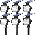 Éclairage solaire extérieur,Éclairagesolaire extérieur 23 LED 3 Modes d'éclairage Pleins feux solaires allumés et éteints, IP67 Étanche pour jardin, jardin et paysage extérieur 4 Pack (blanc chaud)