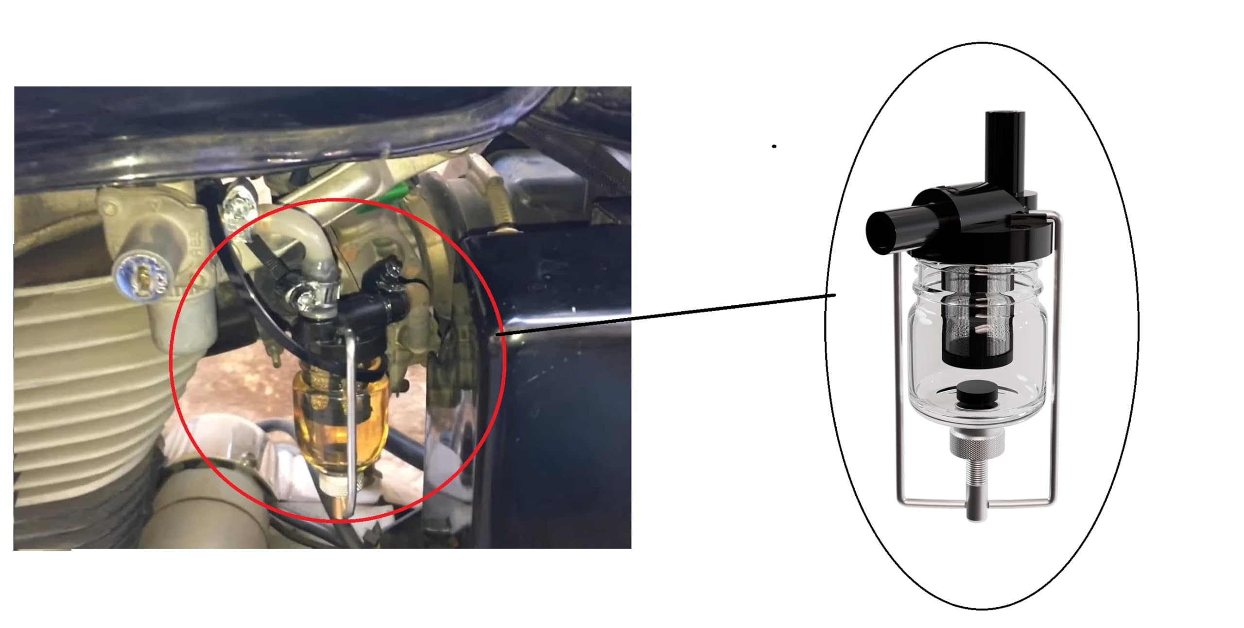 Meenu Arts Magnetic Glass Petrol Filter with Tube Compatible for Royal Enfield Classic All Models - Image 4 thumbnail