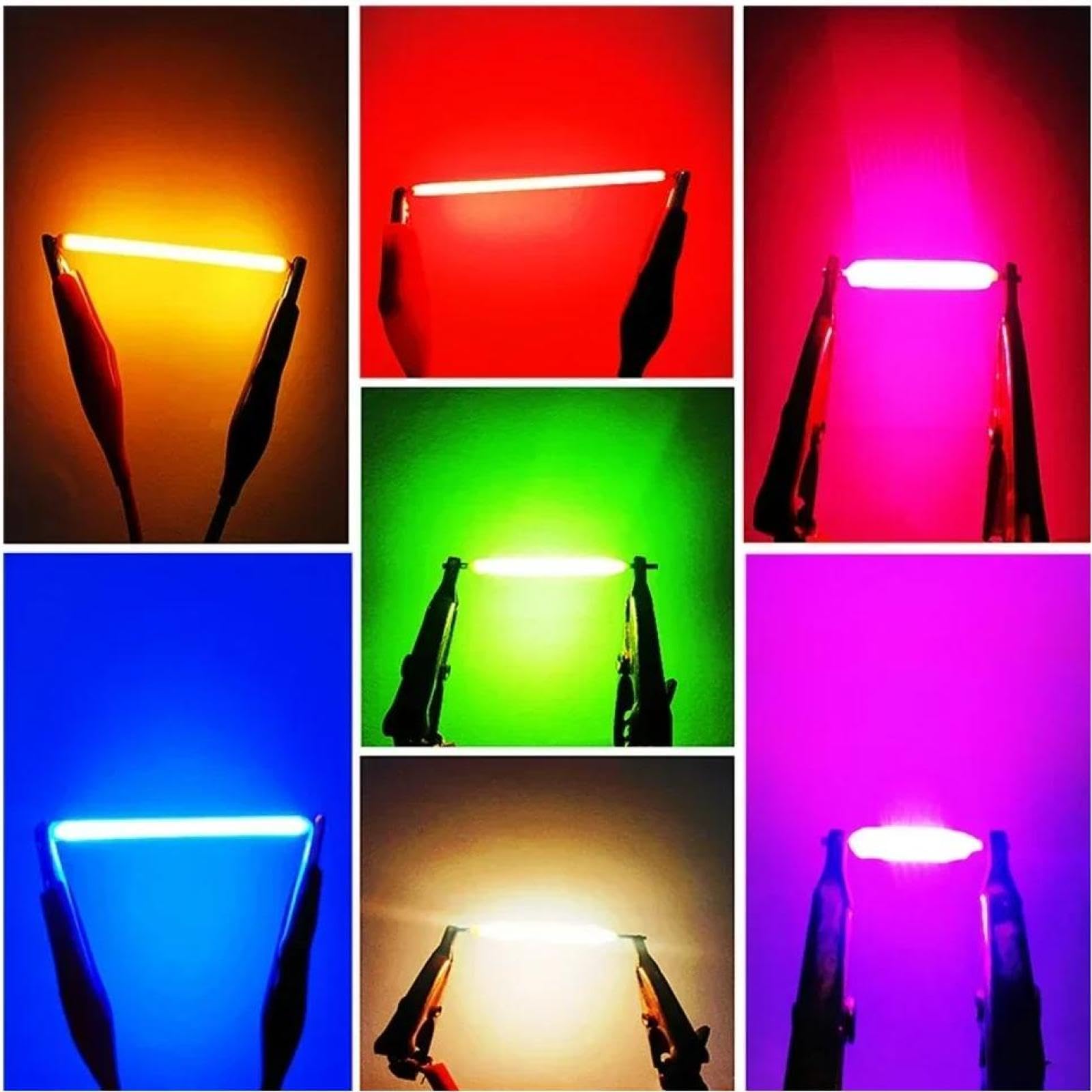 BLOMDE 100 Stück LED-Keramik-Hartfilament, DC3V360 Vollwinkellicht, Edison-Glühbirne anstelle von Teilen, geeignet für DIY-Beleuchtung. 68 MM 6500 K