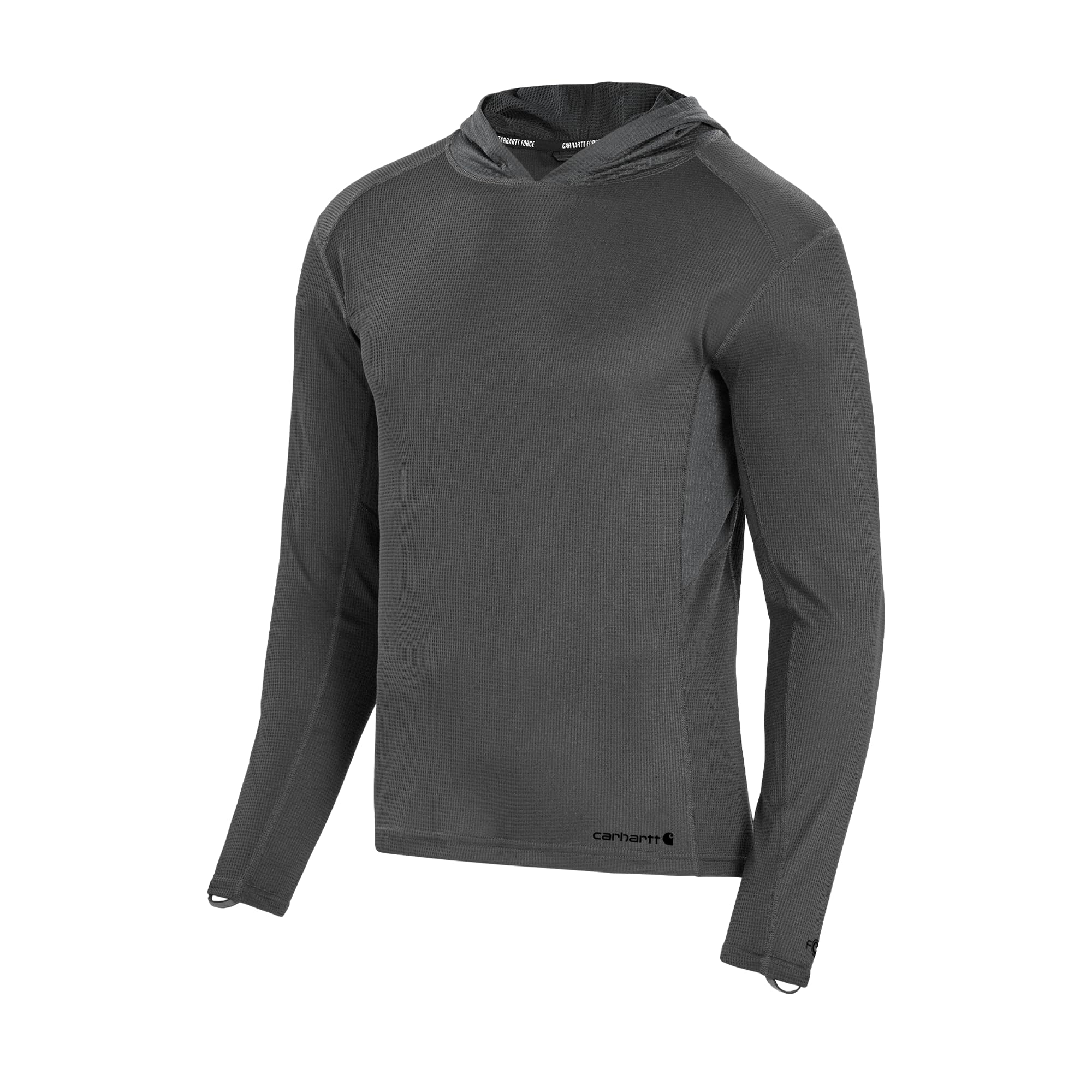 Carhartt Men's UM0222M Force Midweight Micro-Grid Base Layer Hoodie, Asphalt, XXL