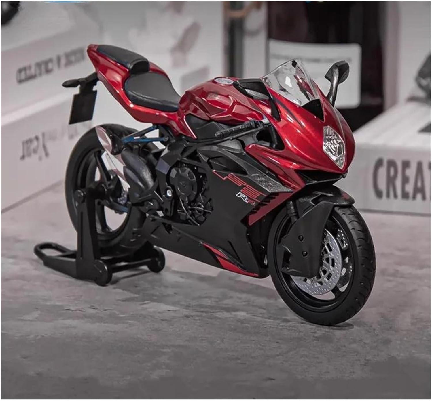 Mini Simulation Motorcycle Toys 1:12 for MV Agusta Superveloce2022 Argo Alloy Racing Motorcycle Model Simulation Children's Toys Gifts Adult for Boys(Red)