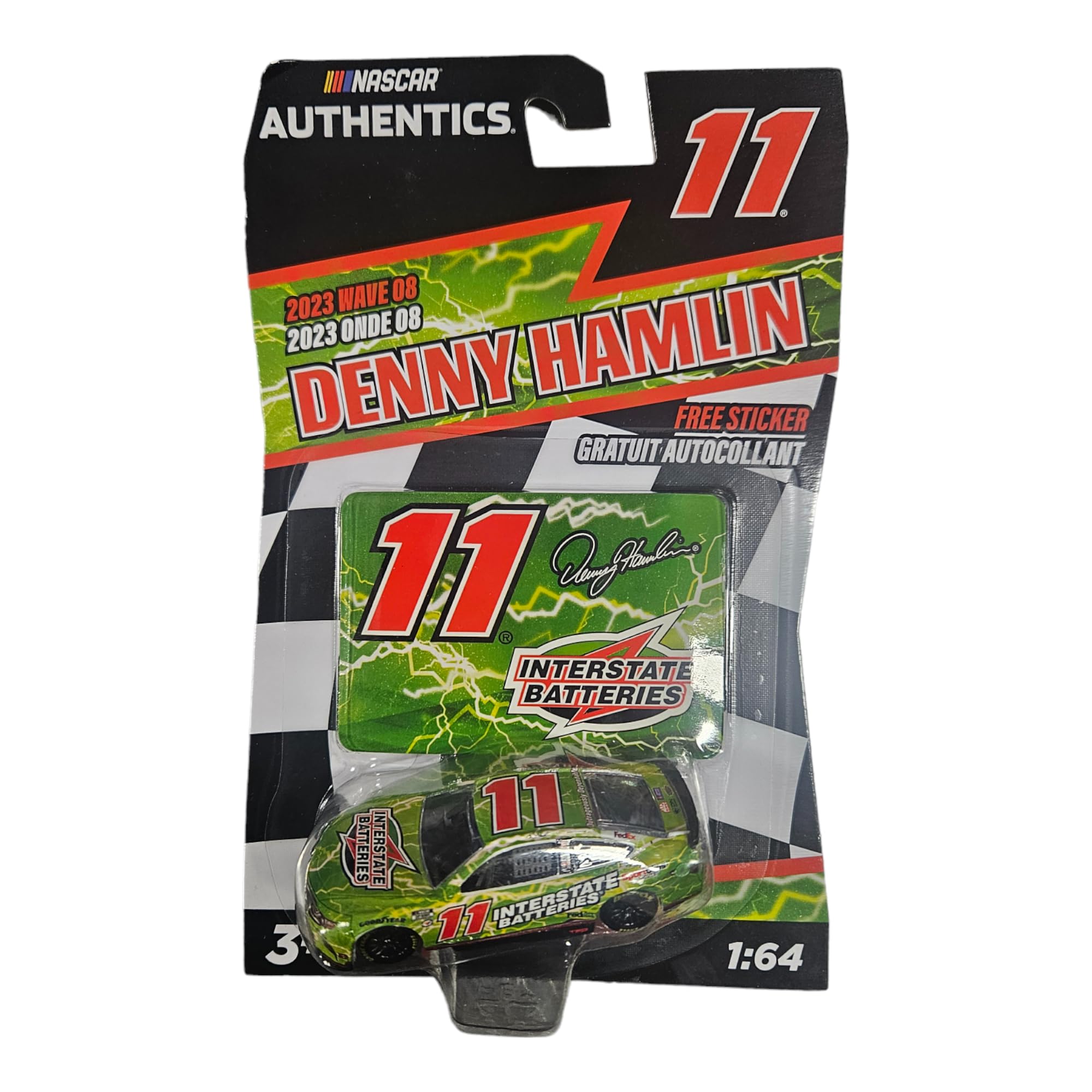 lionel racing nascar authentics denny hamlin 2023 interstate batteries no 11 ht 164 scale diecast car with trinket
