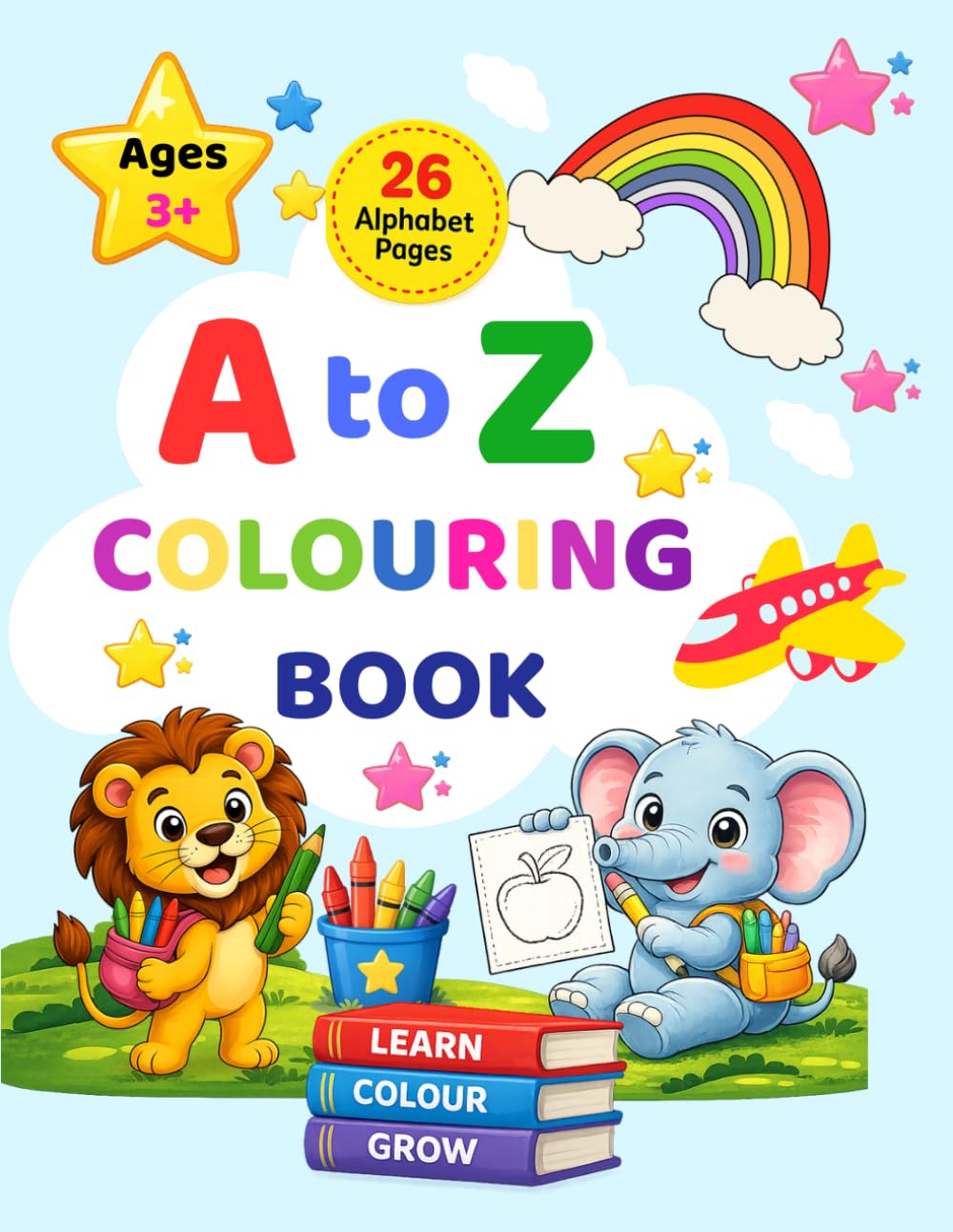 A to Z COLOURING BOOK: Fun Alphabet Coloring Activities for Kids