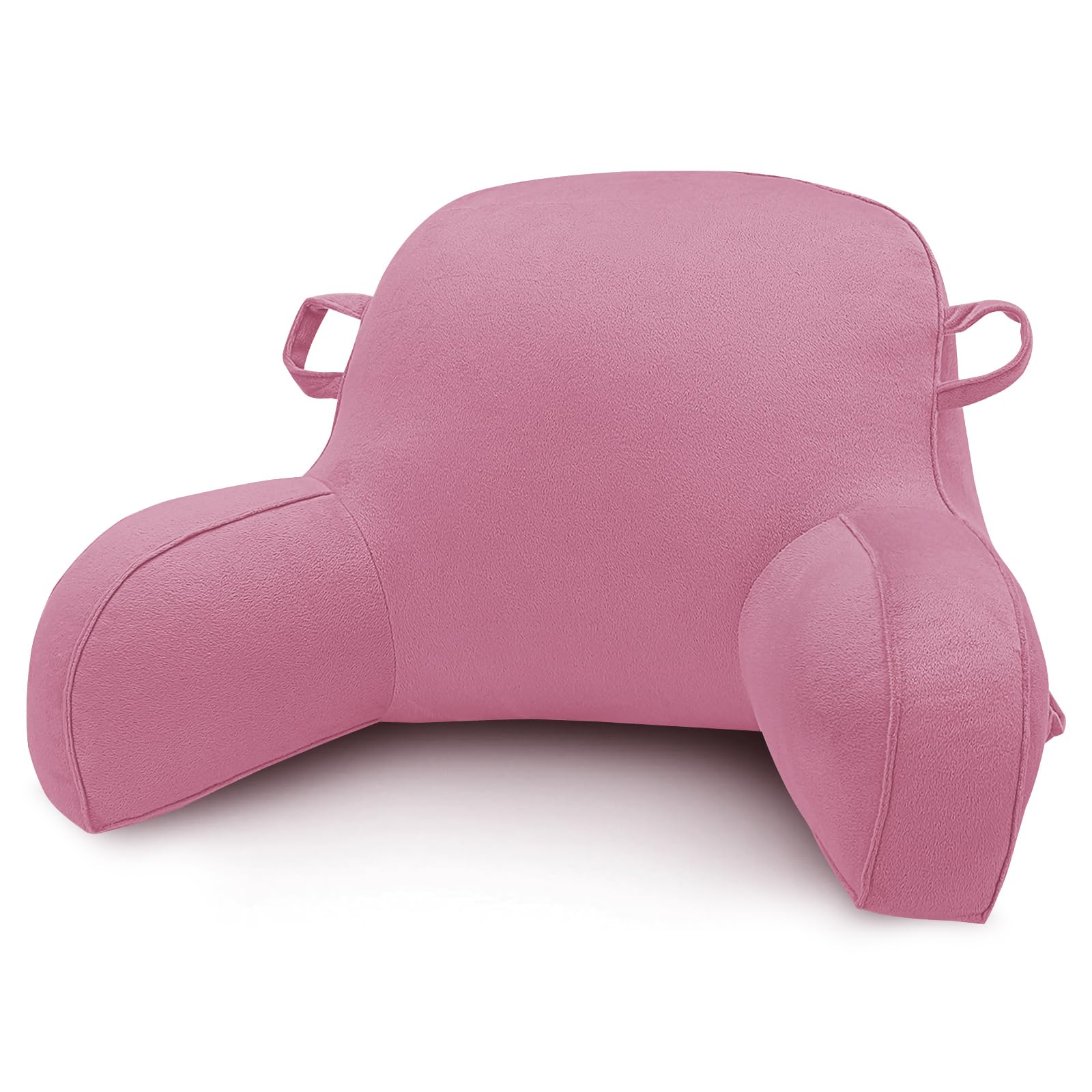 Almohada de Lectura, Cojín Abrazable con Soporte para la Espalda para Sentarse en la Cama, Silla y Sofá, Cojín de Lectura para Adultos, Adolescentes, Almohada de Respaldo con Funda Extraíble (Rosa)