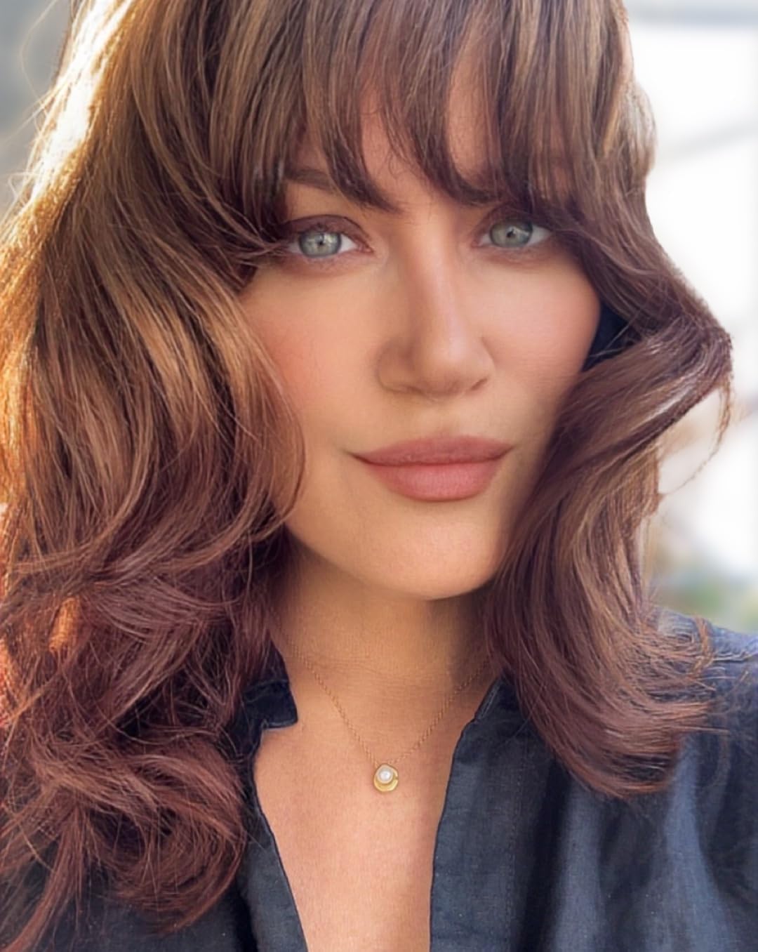 18K Yellow Gold Plated Stainless Steel Pearl Necklace With 15.5 inch Cuban Link Chain Charm Pendant Women's Jewlary Gift Nickel Free Hypoallergenic - Image 6