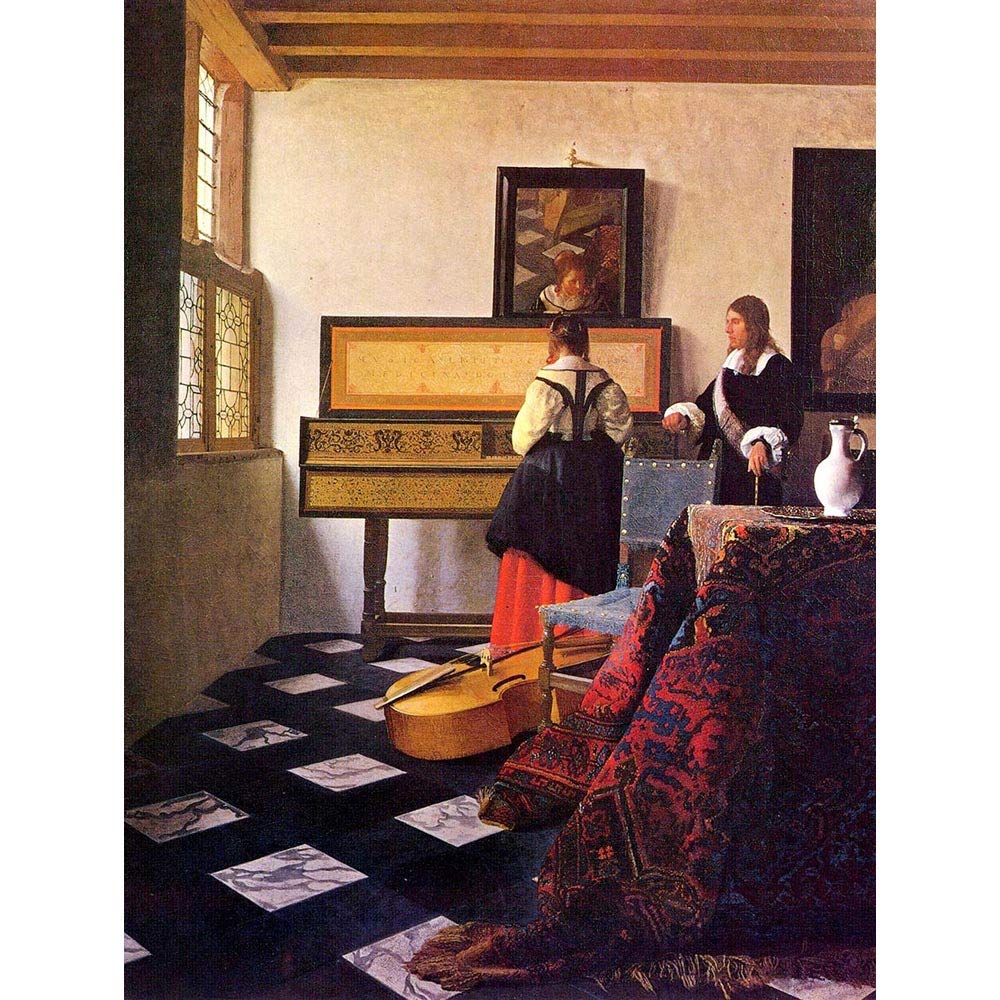 Johannes Vermeer Music Lesson Old Master Art Painting Print Poster 1600Omb