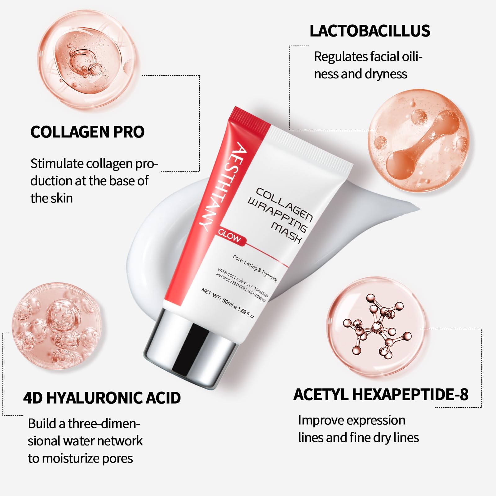 O'KADY Collagen Night Wrapping Mask,Peel Off Face Mask,Hydrolyzed Collagen Face Mask with Jelly Brush,Korean Skin Care,Hydrating - Image 2