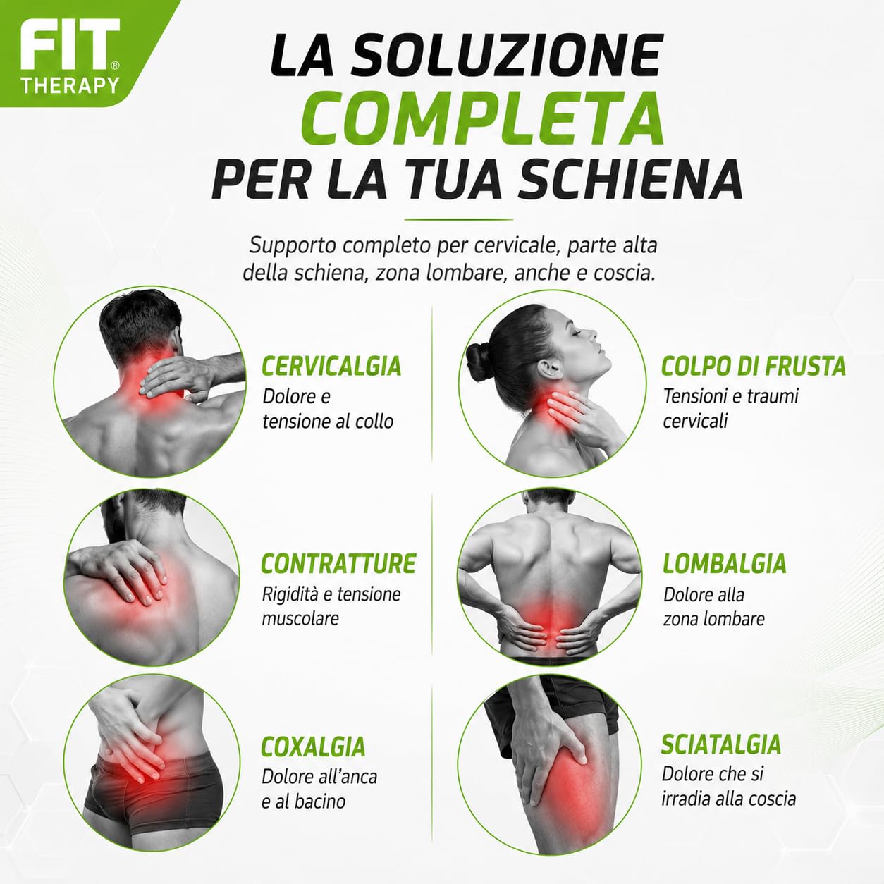 Kit Schiena Completa, Pantaloncino FitUnder e Cerotti Cervicali, Per Cervicale, Lombalgia, Sciatalgia, Coxalgia, Recupero Muscolare e Sport, Senza Farmaci, Non Scalda (178 caratteri)