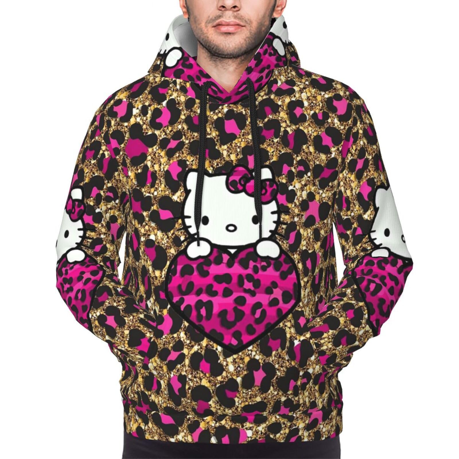 Amazon.co.jp: ハローキティ ヒョウ柄 パーカー メンズ スウェット