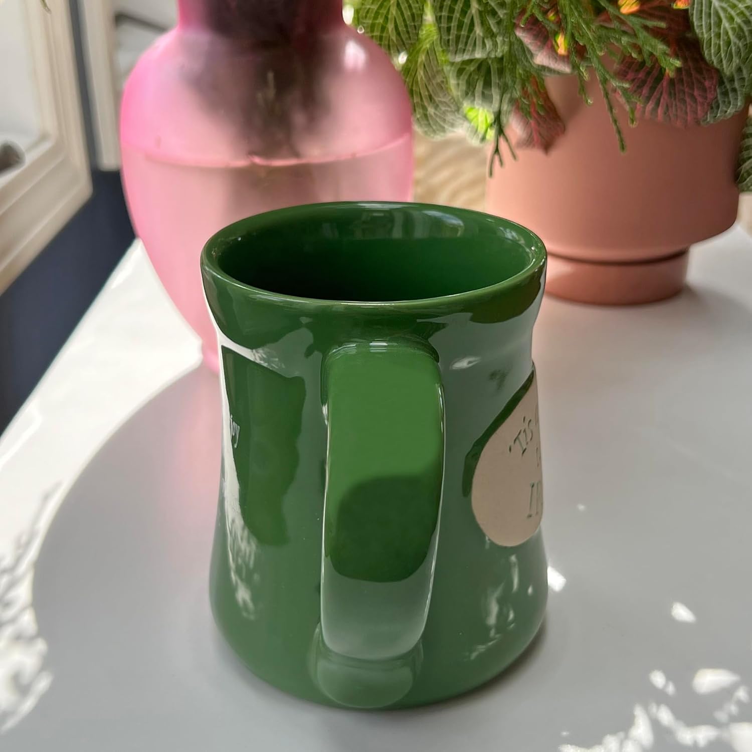 Abbey Gift Tis a Blessing to Be Irish Pottery Mug Green 16 oz - Image 5