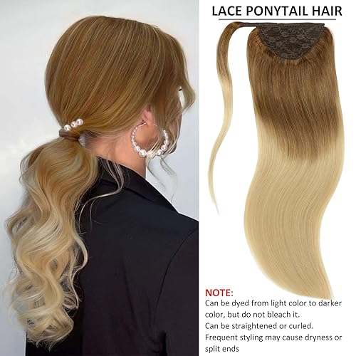 Miniatura 5 de Caliee Extensiones de cola de caballo de cabello humano para mujer, cola de caballo con clip, 18 pulgadas, 2.82oz, 1B, cabello humano real negro