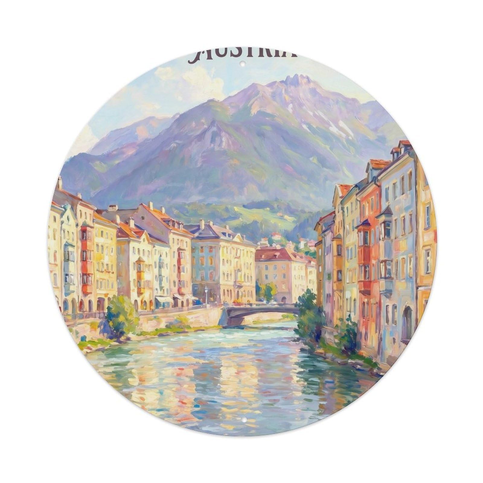 Vintage Travel Innsbruck Austria Airy Metal Tin Sign
