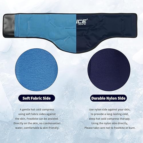 Miniatura 5 de MR.ICE Envoltura de hielo para cuello y hombros de 25 x 7.8 pulgadas, terapia de frío para aliviar el dolor, bolsa de hielo cervical para