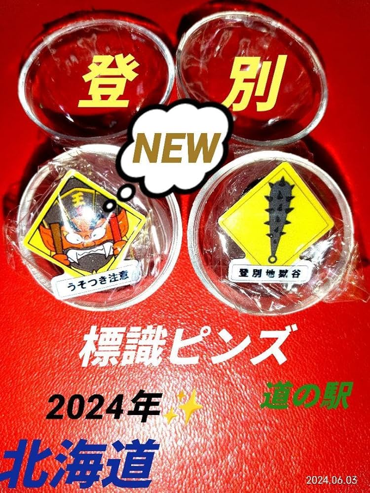 Amazon.co.jp: 北海道道の駅ピンズ NEW標識ピンズ登別限定鬼地獄谷ゆる