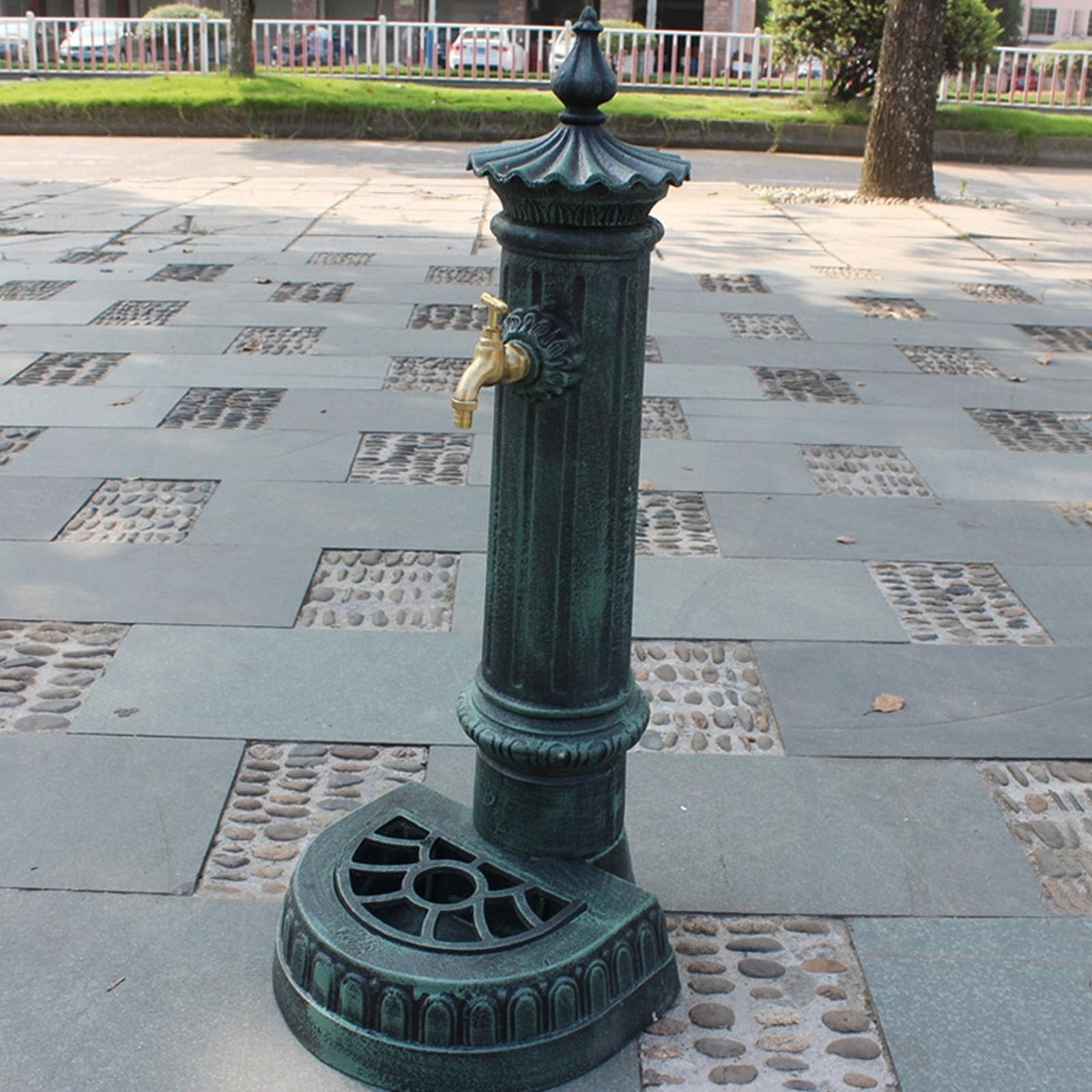 Colonne d'eau Extérieure, Robinet Vertical, Colonne D'arrosage Rétro avec Robinet, Borne D'incendie Autoportante avec Trous de Drainage