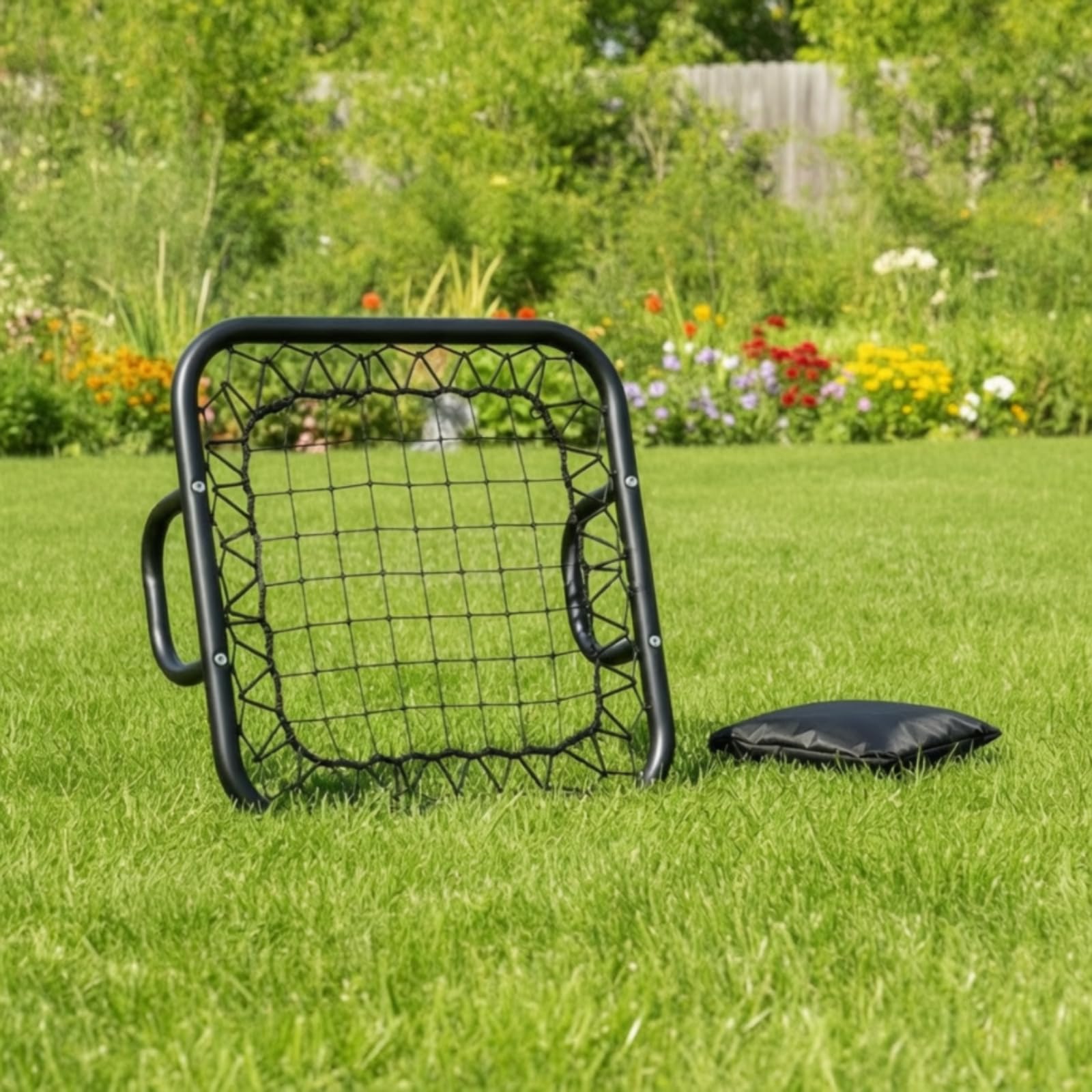 Baoblaze Red de Entrenamiento de Béisbol Red Rebotadora Rejilla de Desvío Rebounder de Mano Portátil Construcción de Acero y Malla PE Incluye Bolsa para
