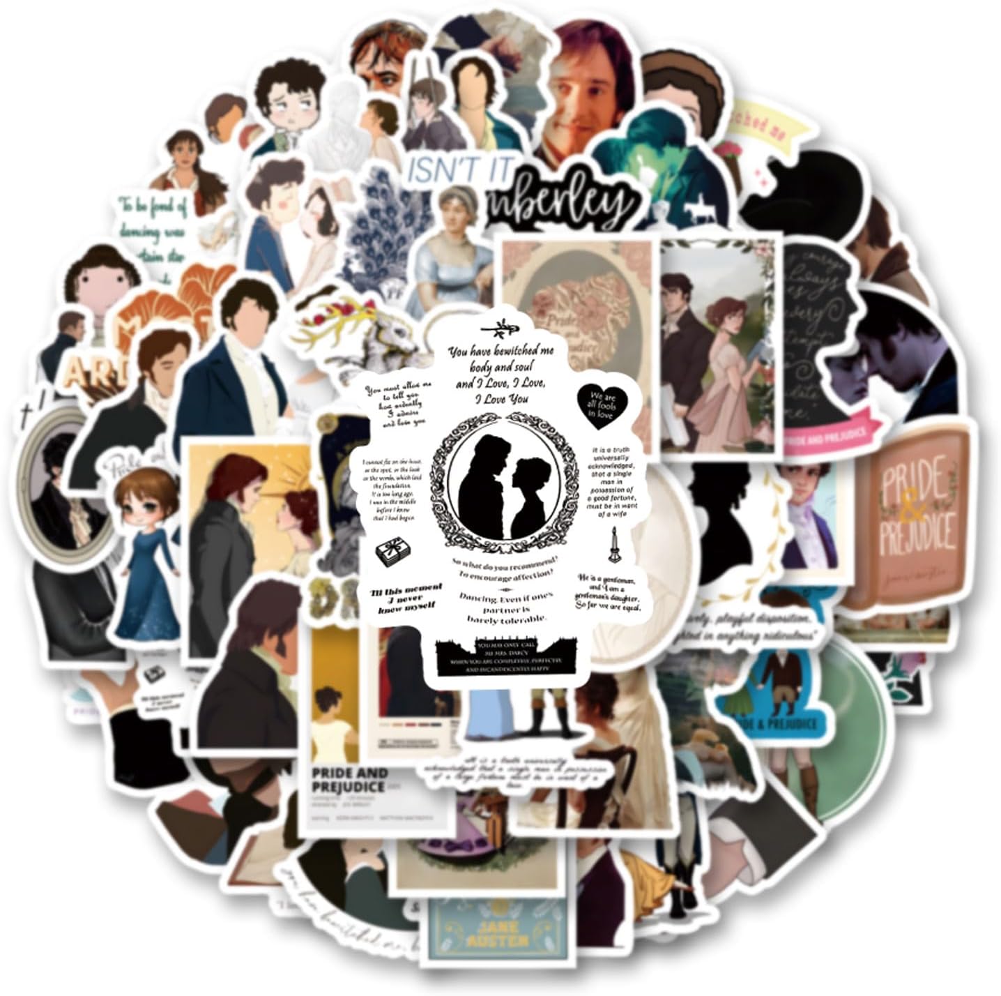 60pcs Movie Graffiti Novel Sticker Decals Aesthetic Waterproof Vinyl Pack Stickers for Water Bottle Laptop Cup Phone Skateboard DIY Party - Image 4