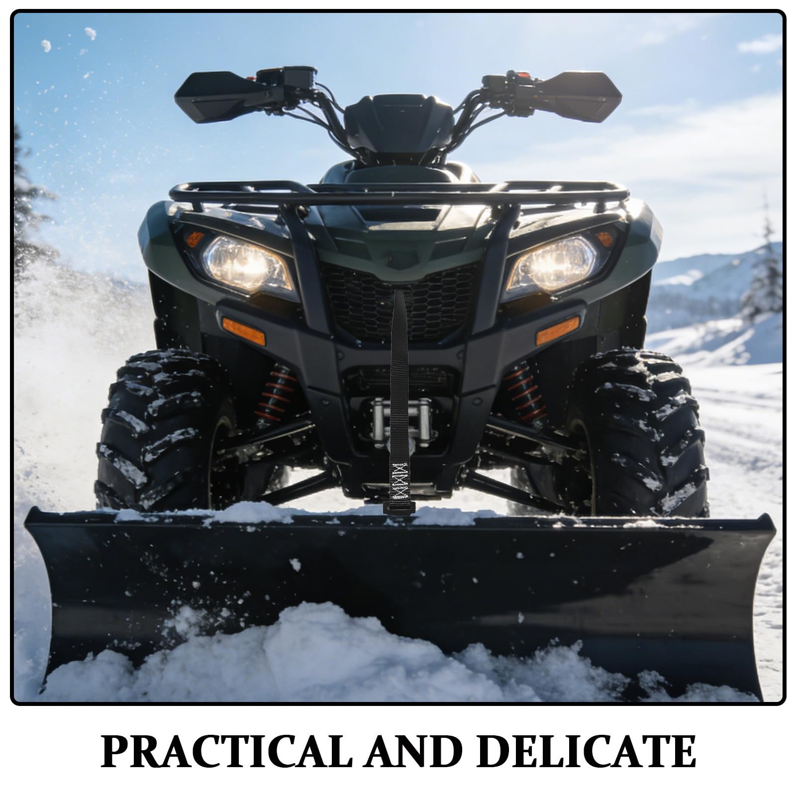 2 Szt. Częściowy Pasek Do Podnoszenia Pługu Wytrzymały Pasek Do Wyciągarki Atv Utv Zamiennik Liny Wyciągarki Czarny