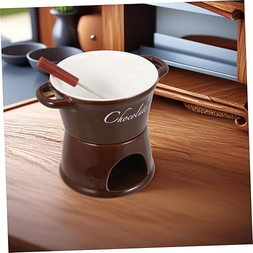 Miniatura 6 de Juego de calentador de mantequilla de cerámica de 1 pieza, olla de fusión de porcelana para queso de chocolate y fondue de mantequilla, incluye