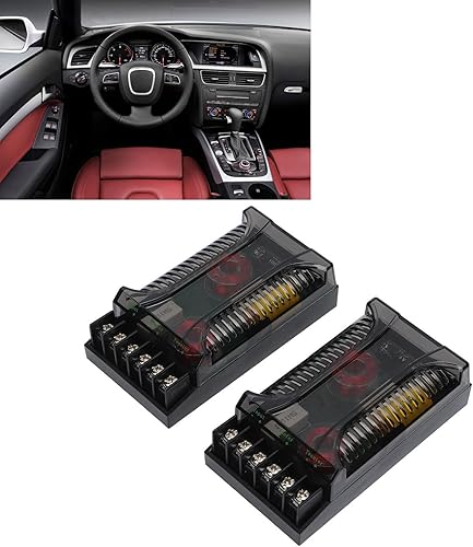 Miniatura 4 de KIMISS Crossover pasivo de audio para coche, 2 unids 2 vías de audio de coche crossover sobrecorriente universal disipación de calor altavoz divisor