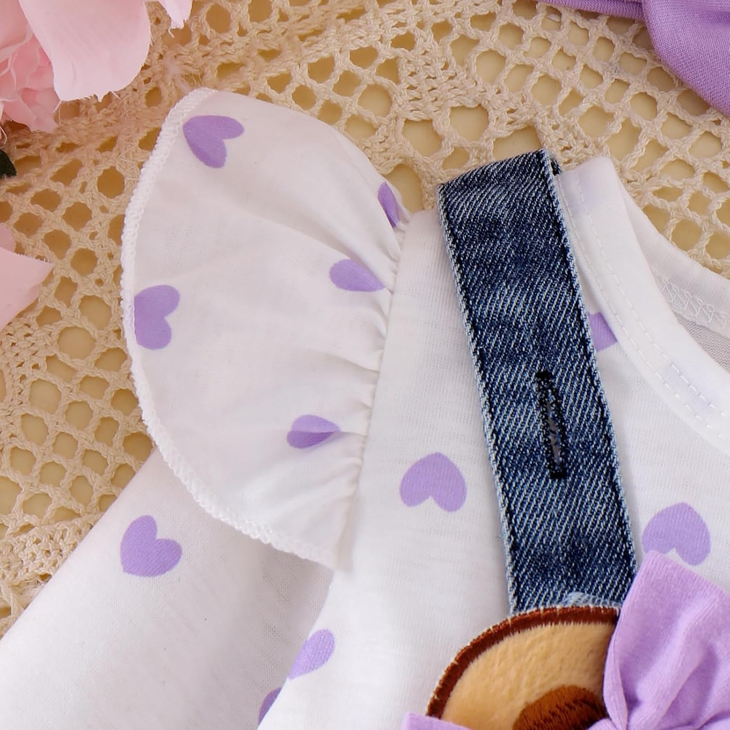 Baby Girl Clothes Fall Winter Outfits Long Sleeve Romper Bear Cartoon Suspender Skirt Bow Headband Set 0-18 Months - Image 5