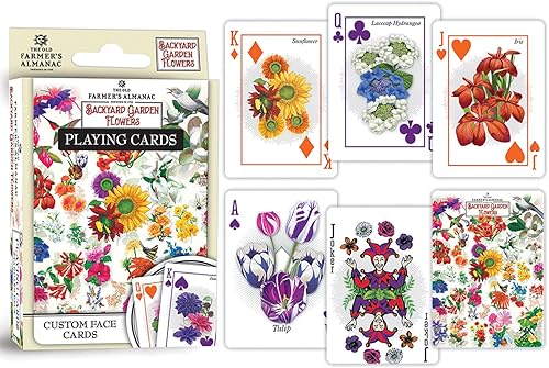 Miniatura 3 de MasterPieces Officially Licensed Farmer's Almanac Flowers Playing Cards - 54 Card Deck for Adults