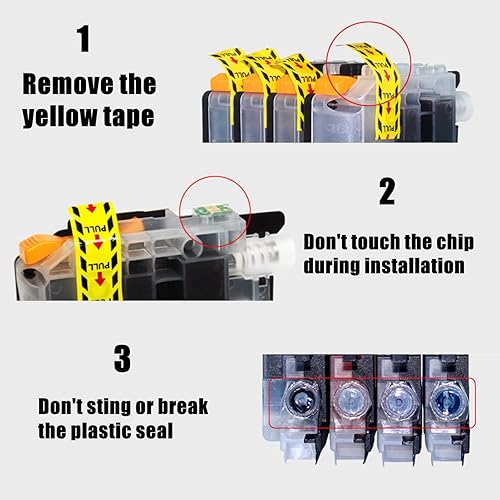 Miniatura 4 de LC203 - Cartucho de tinta compatible para Brother LC203XL LC201XL LC203 LC201 para usar con impresora MFC-J480DW MFC-J880DW MFC-J4420DW MFC-J680DW