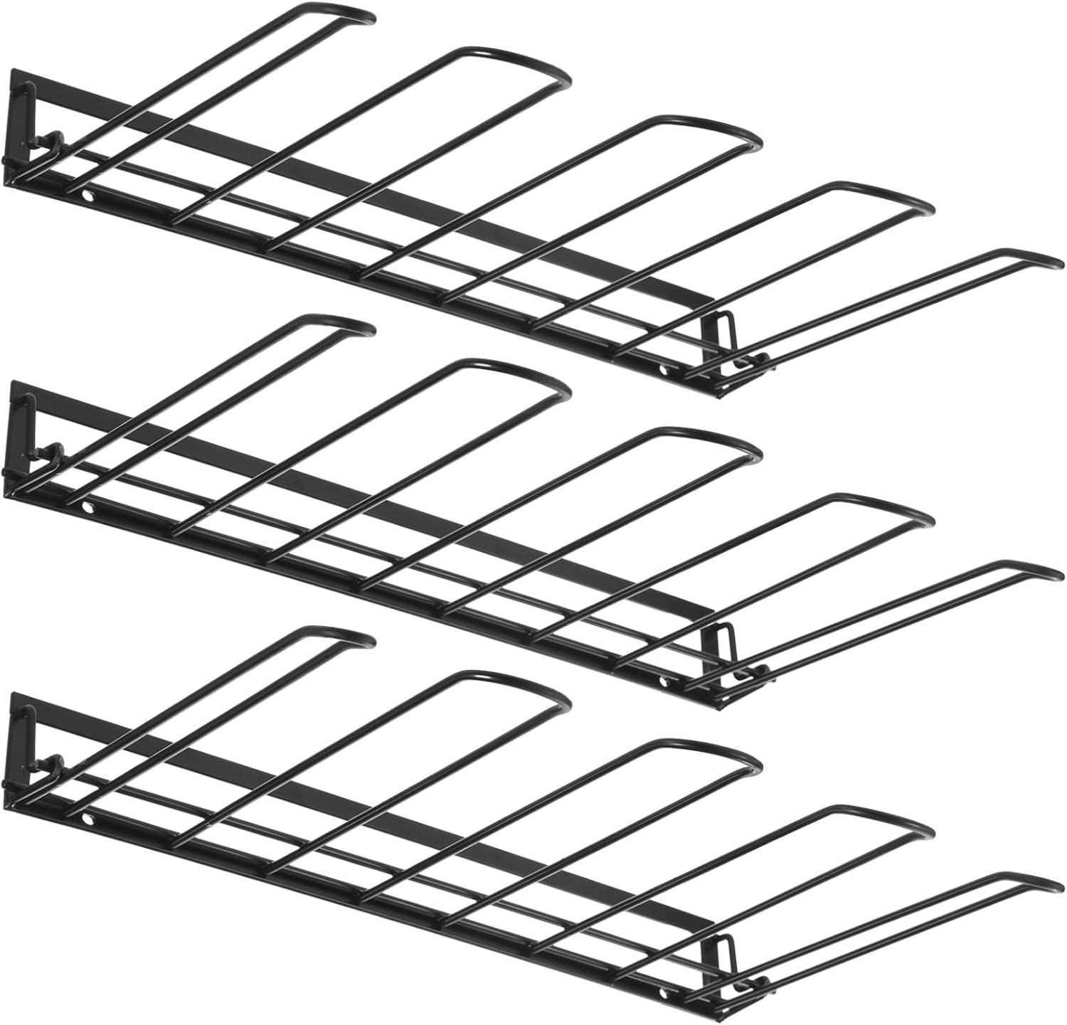 3 Pcs Boot Rack, Wall Mounted Boot Organizer for Closet, Iron Boots Hangers with Adhesive Hooks, Expansion Screws, Space-Saving Shoe Organizer for Entryway, Garage, Indoor Outdoor