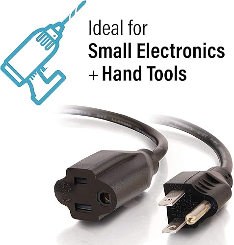 Miniatura 4 de Cables To Go Alargue calibre 18 según el sistema de medición AWG, para ahorrar enchufes, con receptor NEMA 5-15 a enchufe NEMA 5-15, color negro.