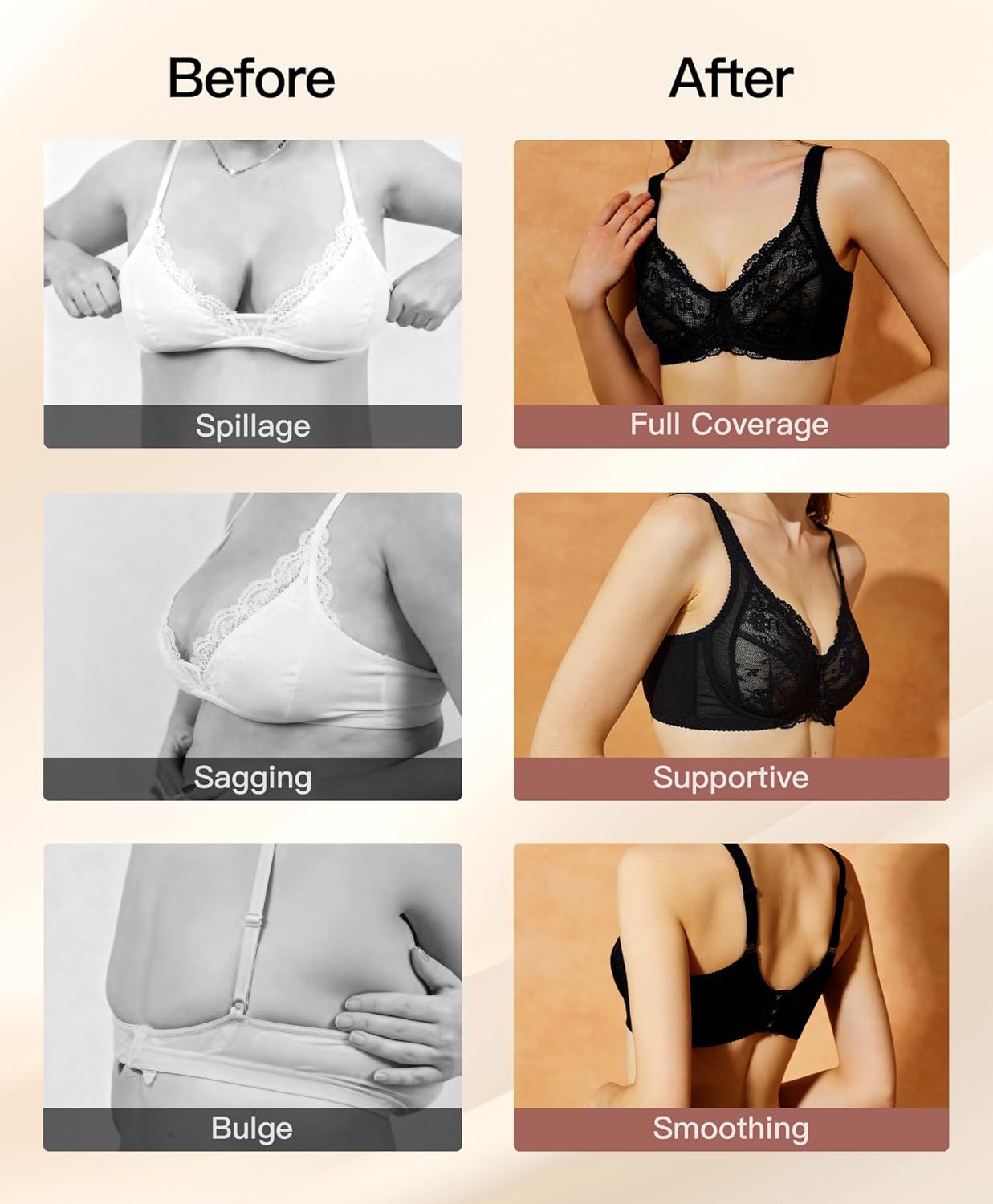 Minimizer Bras for Women Full Coverage Lace Underwire Support Push Up Bra for Heavy Breast Everyday Wear(42DD, Black) - Image 2