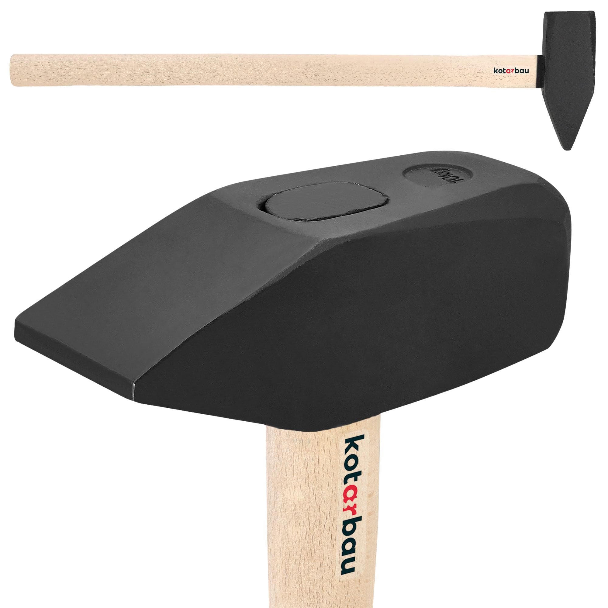 KOTARBAU® Hammer - 10 kg - Schlosserhammer mit Holzstiel - 90 cm - Vorschlaghammer - mit robustem Kopf - Ergonomisch - Heimwerker Werkzeug - Stahl