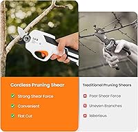 Vista 4 de LIGO Tijeras de Poda Inalámbricas de 7.2V para Cuidado de Jardín con Protección de Seguridad, Diámetro Máximo de Corte de 13mm incl. Batería
