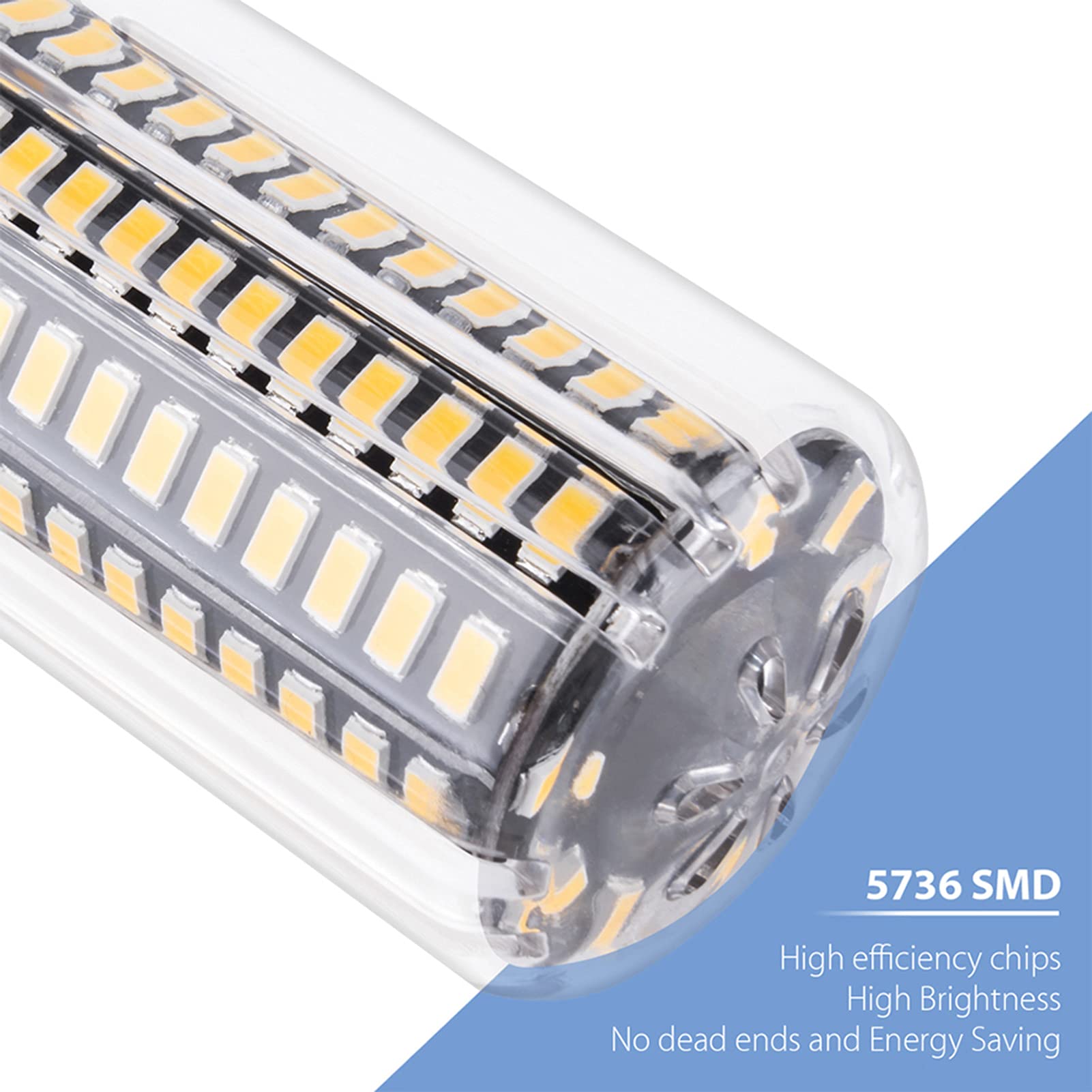 Lot 4 ampoules LED en forme maïs, non dimmables, 350 lumens, 3,5 W, éclairage domestique, bouche à vis, blanc chaud 3 000 K/blanc froid 6 500 K