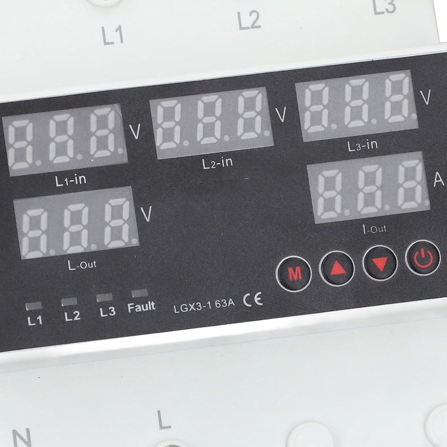 Automatic Transfer Switch 63A 3P4W with LED Display and Adjustable Voltage Protector for Home Generators and Inverters (AC110V)