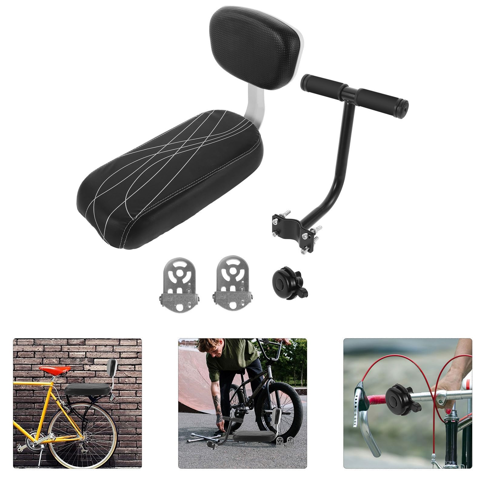 Gatuida Seggio Bici Posteriore con Schienale, Seduta Imbottita