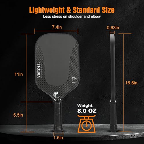 Miniatura 4 de Pickleball Paddle, Professional Pickleball Paddles with Strong Power and Spin, T700 Carbon Fiber Pickleball Paddle, Durable & Lightweight Pickleball