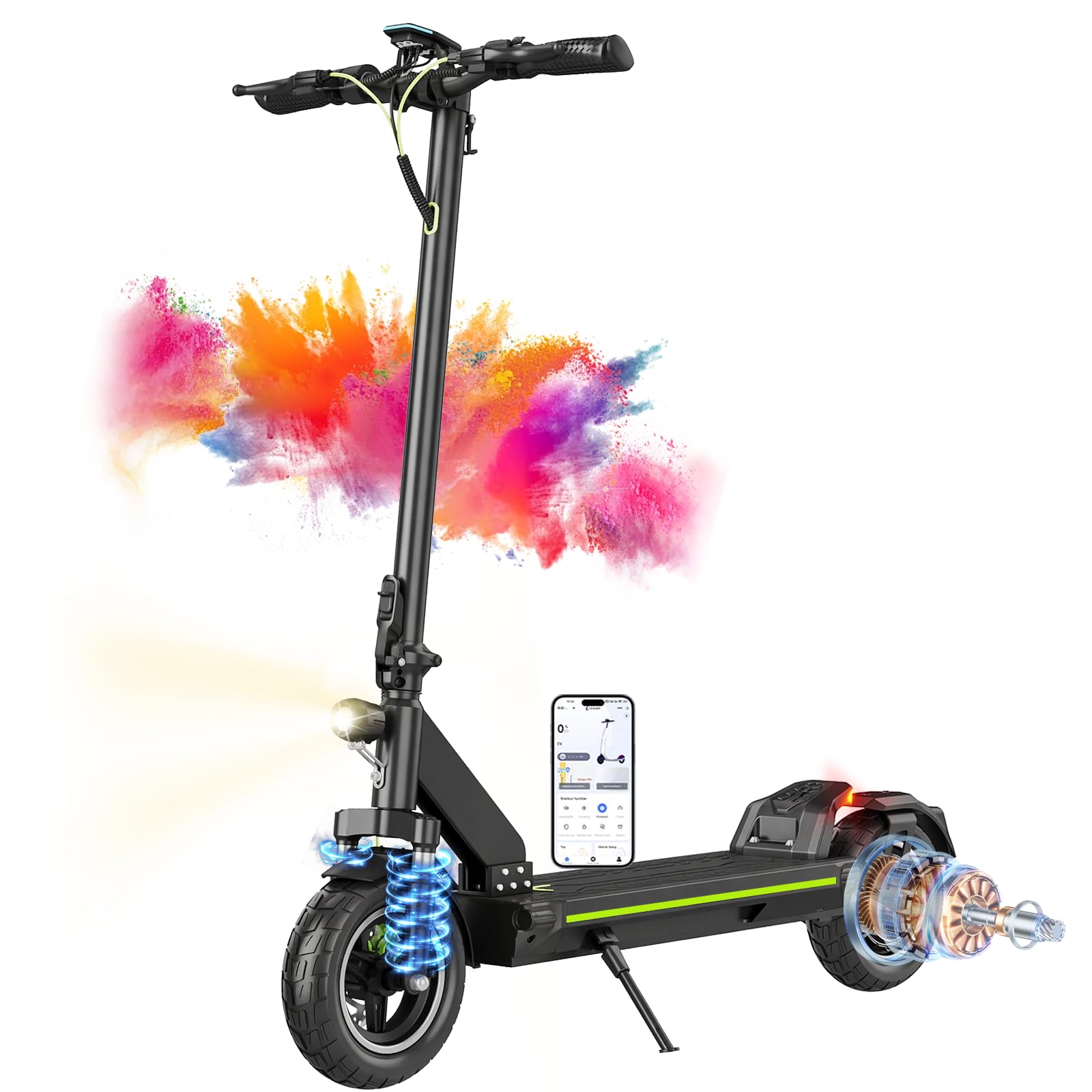TODIMART Trottinette Électrique Adulte Puissante Antivol Autonomie 80KM | Moteur 1000W/2000W, Batterie 48V (13Ah/18,2Ah), Tout-terrain, Double Suspension, Scooter Electrique Adulte