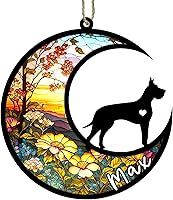 Vista 34 de Memorial personalizado para perro, adorno de Navidad de perro pastor alemán con nombre, razas personalizadas, atrapasador de luz para pérdida